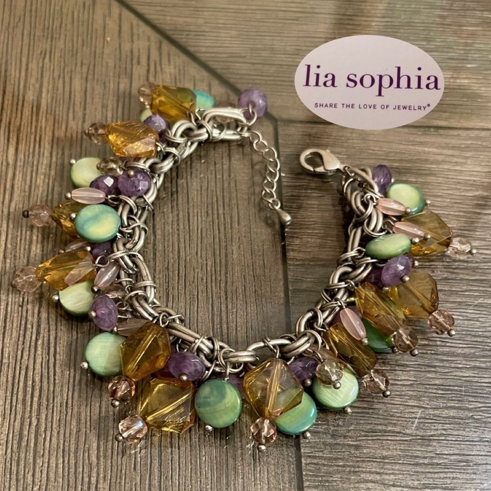 Lia Sophia FIJI Bracelet Elegant Multi-Color Charm Bracelet 8”-9” approx